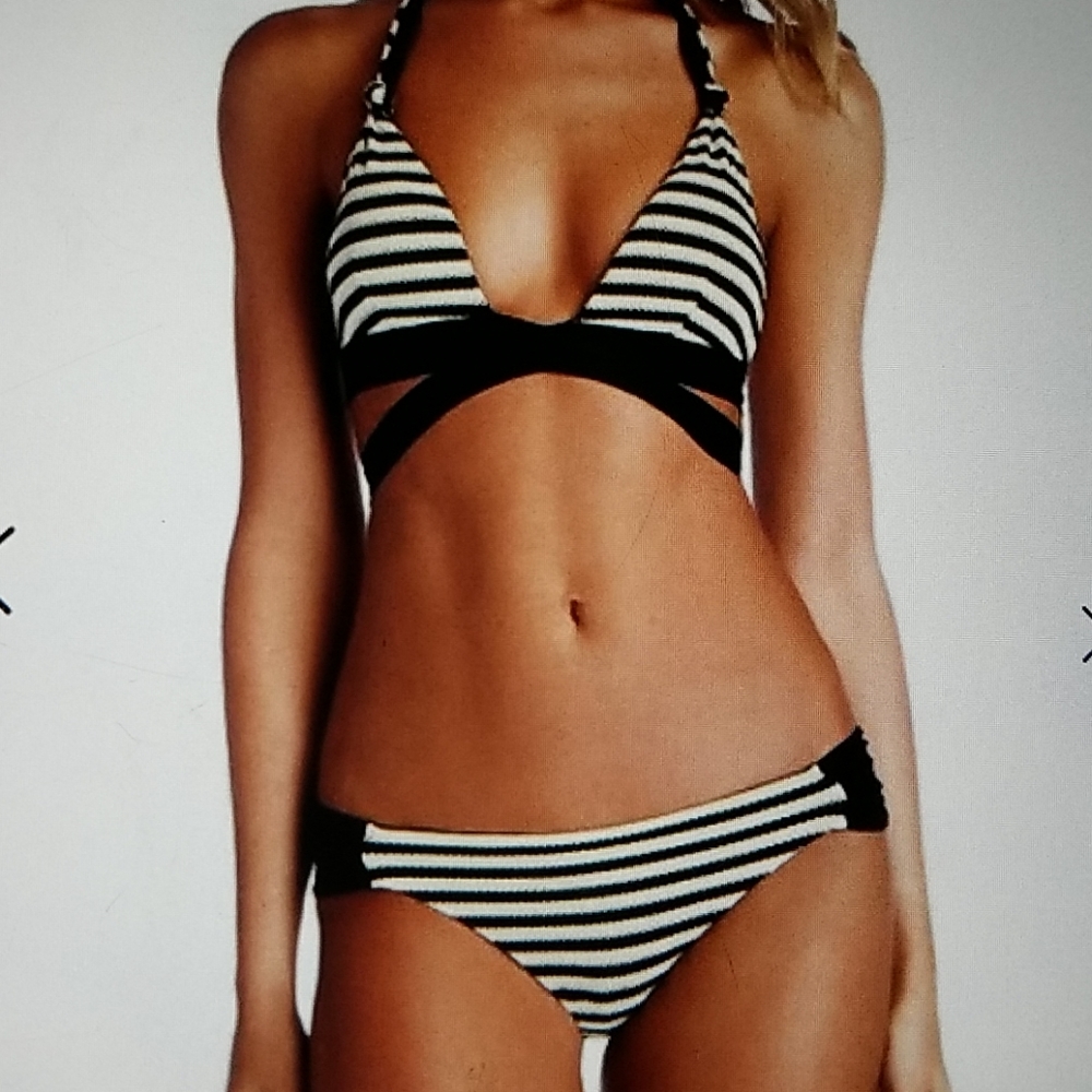 *Vitamin A Bardot Stripe Sirena Wrap Bikini*